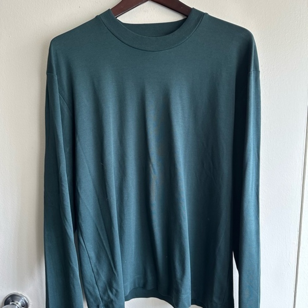 Sunspel Dark Teal Long Sleeve Shirt